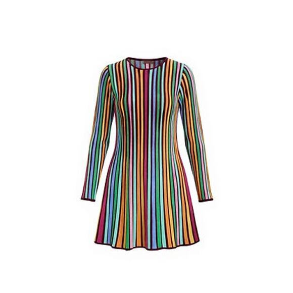 TUCKERNUCK Rainbow Stripe Knit Amal Dress Size S NWT Retail $248 Tuckernuck - Picture 7 of 7